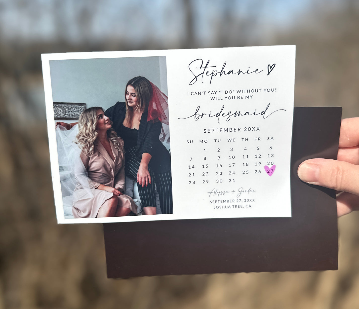 Bridemaid Magnetic Proposal Card